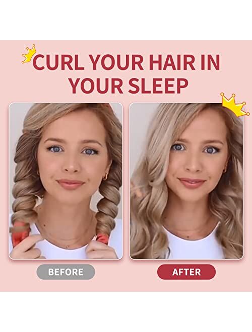 TOPyoth Heatless Hair Curler - Heatless curls - Heatless Hair Curlers For Long Hair - and Pure Silk Scrunchies -Heatless Hair Curler To Sleep In