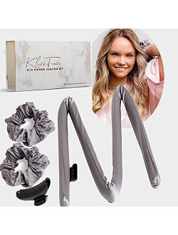 Klara Faire Heatless Hair Curlers Silk Scrunchies -100% Silk Heatless Curling Rod Headband with 2 Silk Hair Ties and 1 Hair Clip | Authentic Grade 6A 22MM Mulberry Silk H
