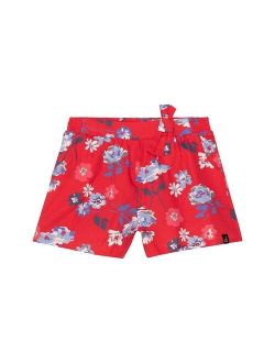 Printed Short With Bow Red Flowers
