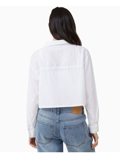 COTTON ON Women's Cropped Dad Shirt