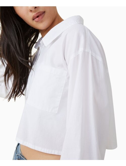 COTTON ON Women's Cropped Dad Shirt