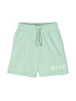 Kids logo-print drawstring shorts