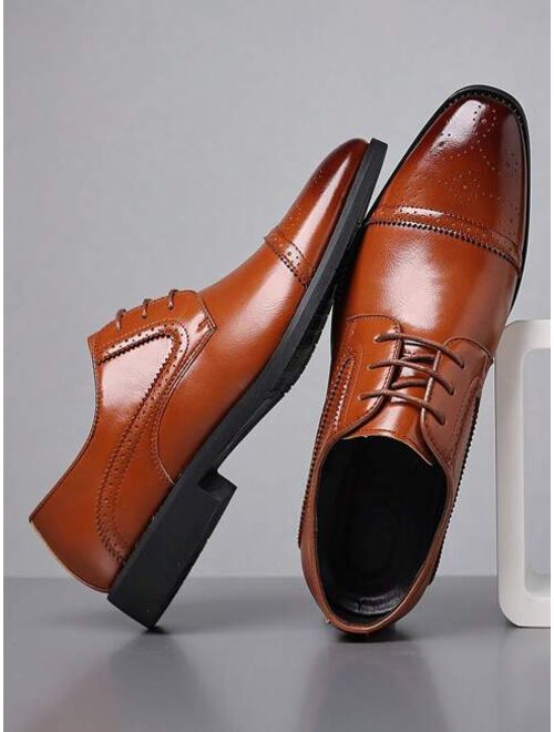 WZRuiouMX Shoes Men Minimalist Lace-up Front Oxford Shoes, Business Office Dress Shoes
