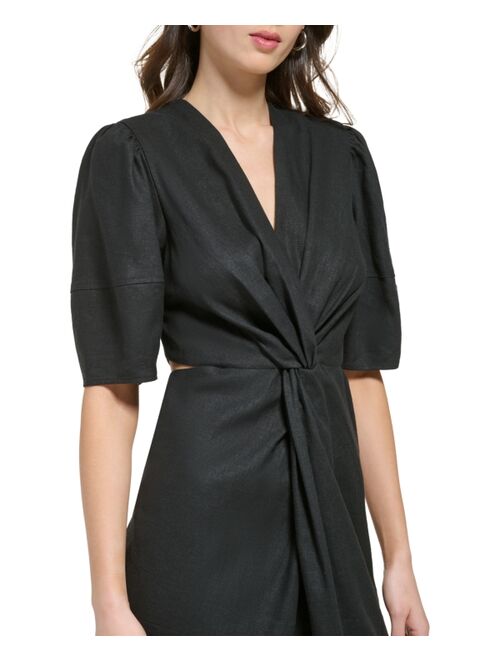 Calvin Klein DKNY Women's Short-Sleeve Cutout Twist Dress