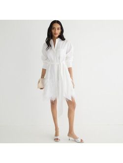 Collection limited-edition feather-hem shirtdress
