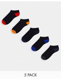 5-pack sneaker socks in multi