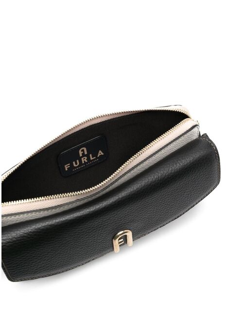 Furla logo-detail leather crossbody bag