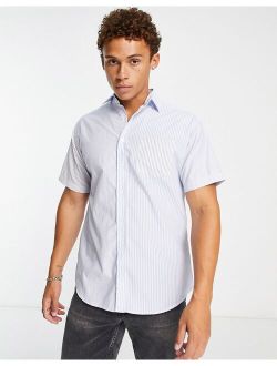 Originals stripe mix print short sleeved shirt in blue