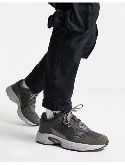 retro chunky sneakers in tonal gray