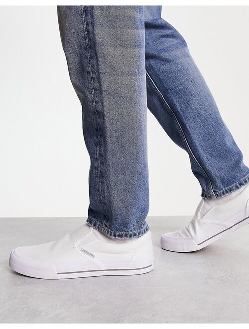 Jack & Jones canvas slip-on sneakers in white