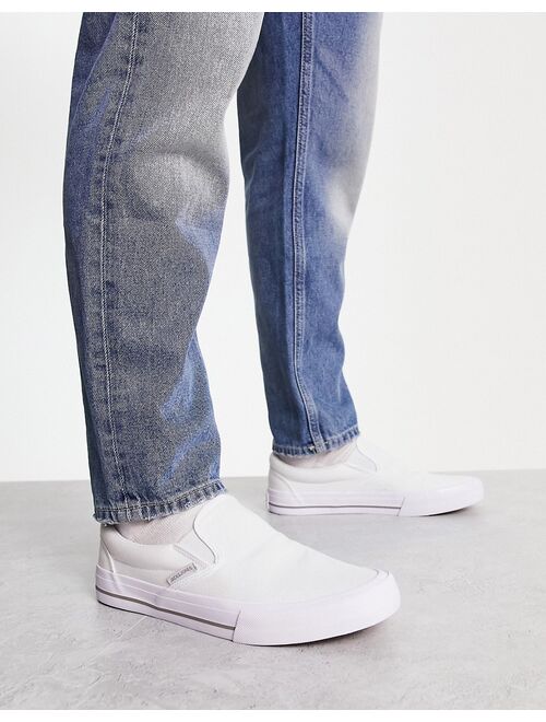 Jack & Jones canvas slip-on sneakers in white