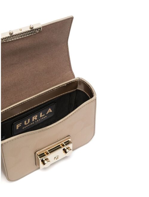 Furla logo-engraved leather crossbody bag