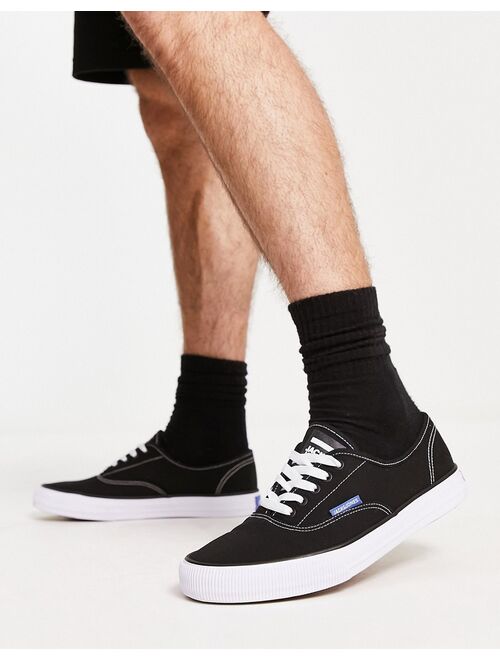 Jack & Jones canvas sneakers with gum sole in black