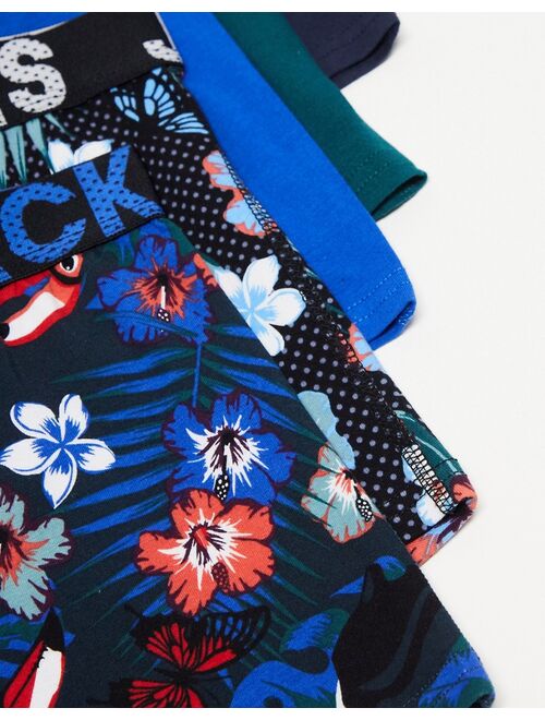 Jack & Jones 5-pack trunks in navy floral print