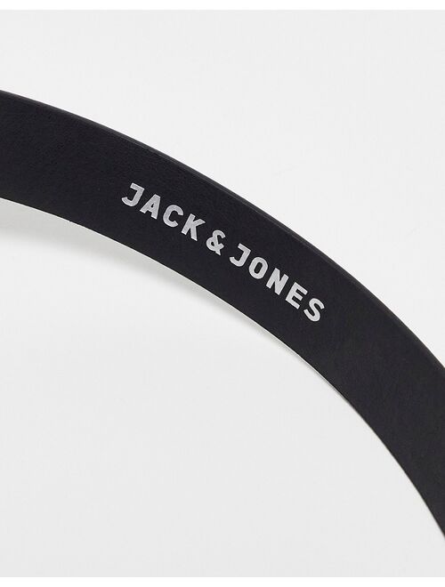 Jack & Jones faux leather belt in black
