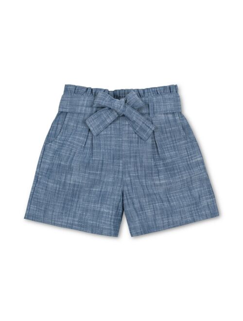 HOPE & HENRY Girls' Organic Cotton Pull-On Cinched Waist Woven Short, Kids