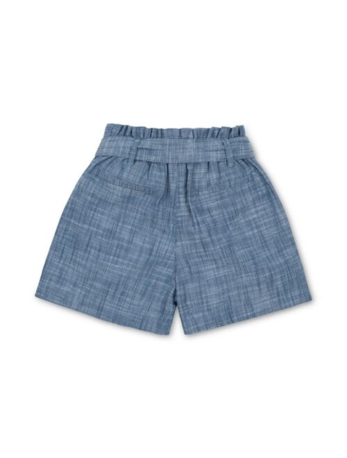 HOPE & HENRY Girls' Organic Cotton Pull-On Cinched Waist Woven Short, Kids