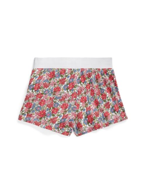 POLO RALPH LAUREN Toddler and Little Girls Drawstring Floral Spa Terry Shorts
