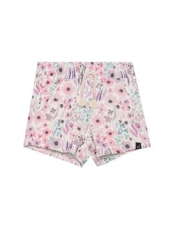 Girl Printed Short With Pocket Pink Watercolor Flowers - Toddler|Child