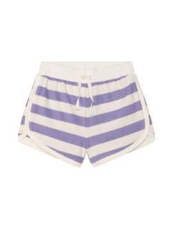 Girl Striped Basic Short Violet & White Stripe - Child