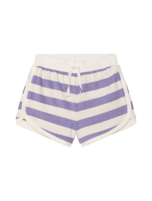 DEUX PAR DEUX Girl Striped Basic Short Violet & White Stripe - Child