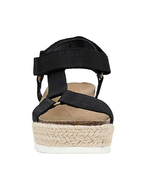 CUSHIONAIRE Women's Mavi Espadrille Cork Wedge Sandal +Wide Widths Available
