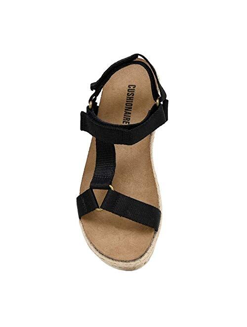 CUSHIONAIRE Women's Mavi Espadrille Cork Wedge Sandal +Wide Widths Available