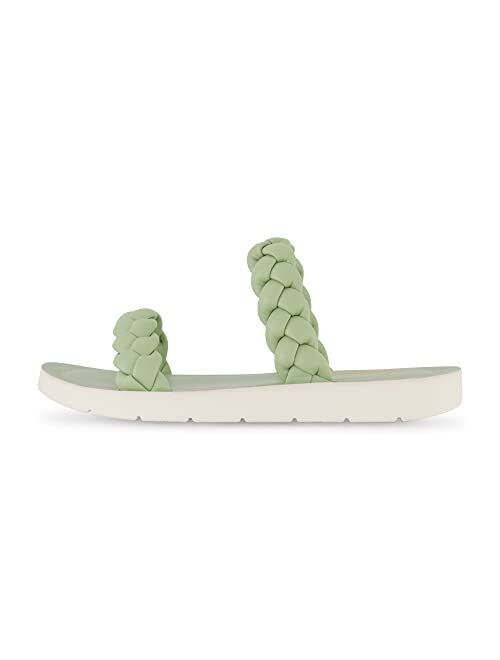 CUSHIONAIRE Women's Isla braided slide sandal +Memory Foam