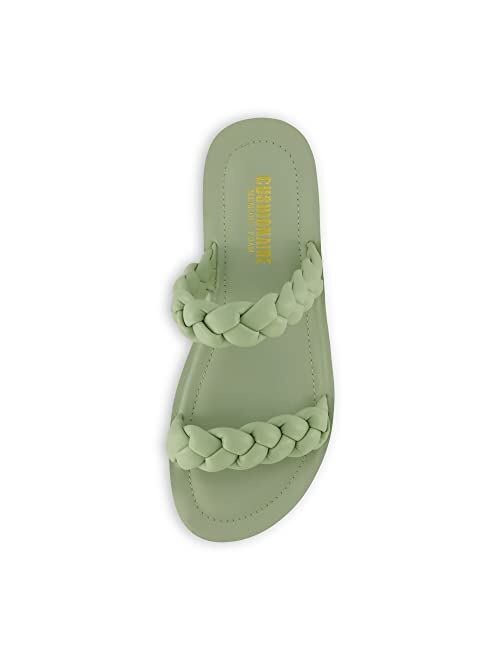 CUSHIONAIRE Women's Isla braided slide sandal +Memory Foam