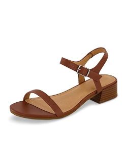 Women's Fontana one band block heel sandal  Memory Foam, Wide Widths Available