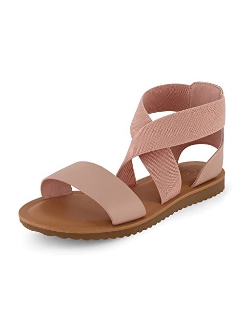 CUSHIONAIRE Women's Chancy stretch gore sandal +Memory Foam and Wide Widths Available