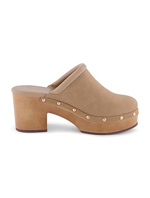 CUSHIONAIRE Women's Guest Faux Wood Clog with Memory Foam Padding, Wide Widths Available