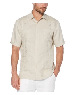 Short-Sleeve Embroidered Guayabera Shirt