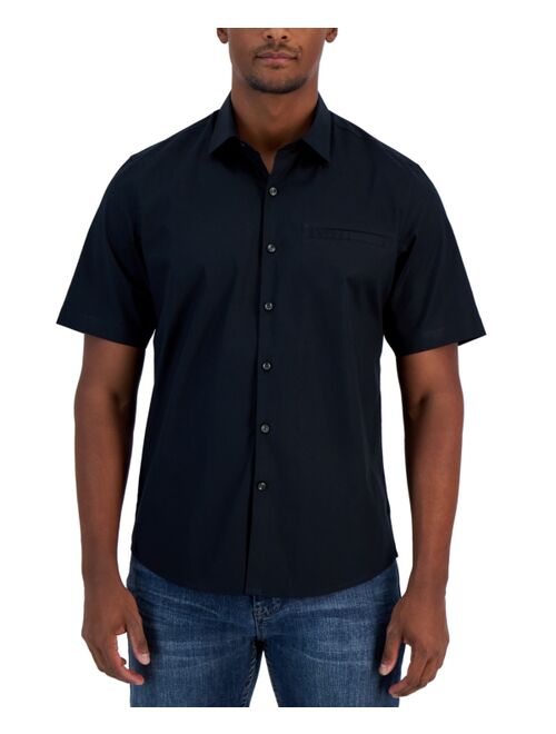 Alfani Men's Modern Classic-Fit Stretch Solid Button-Down Shirt, Created for Macy's