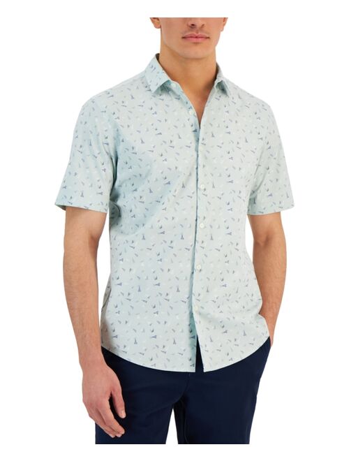 Alfani Men's Trion Classic-Fit Geo-Print Button-Down Poplin Shirt, Created for Macy's