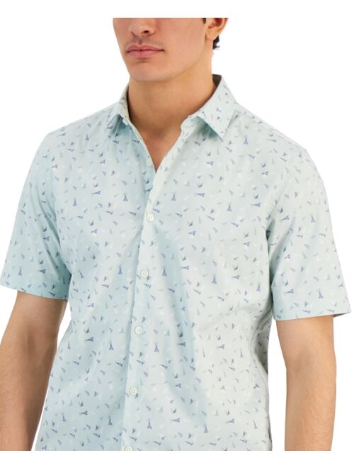 Alfani Men's Trion Classic-Fit Geo-Print Button-Down Poplin Shirt, Created for Macy's