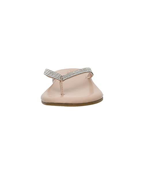 CUSHIONAIRE Women's Ciara Jeweled Flip Flop Sandal with Memory Foam