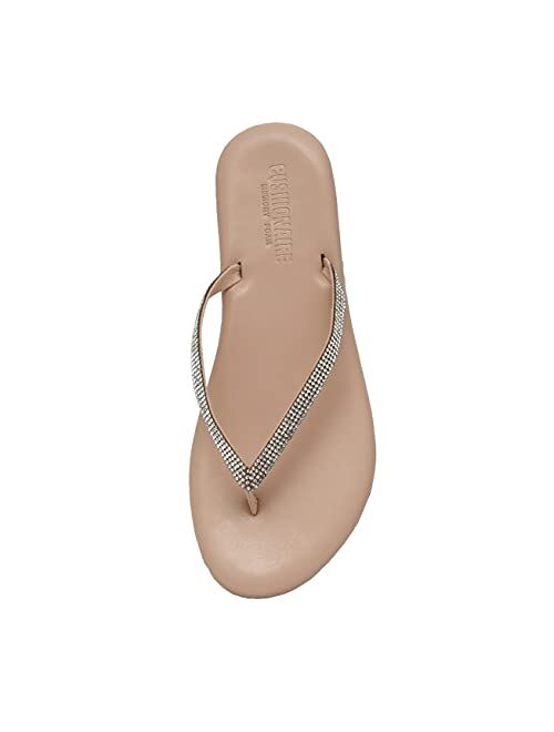 CUSHIONAIRE Women's Ciara Jeweled Flip Flop Sandal with Memory Foam