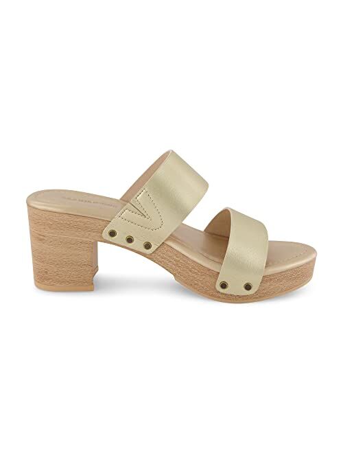 CUSHIONAIRE Women's Sky Faux Wood Sandal +Comfort Foam & LiteSole Technology