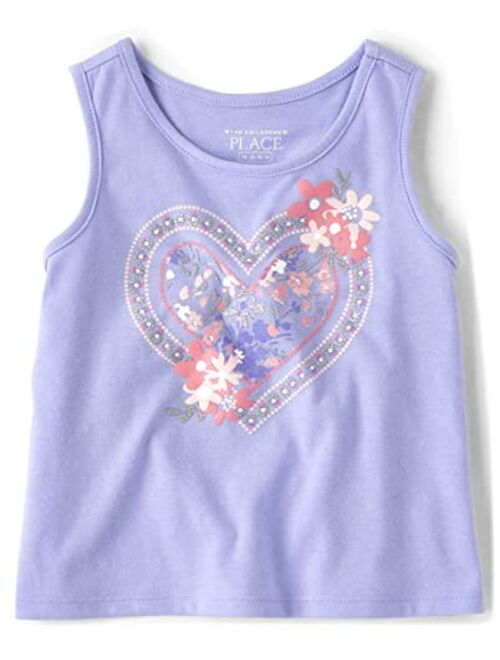 The Children's Place Baby 4 Pack and Toddler Girls Graphic Tank Top
