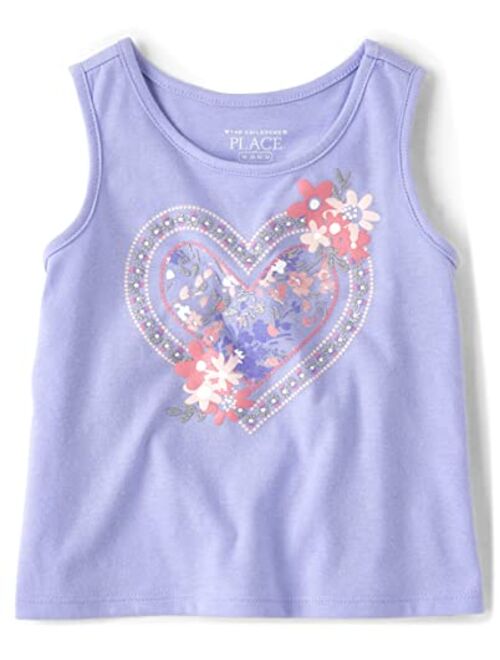 The Children's Place Baby 4 Pack and Toddler Girls Graphic Tank Top