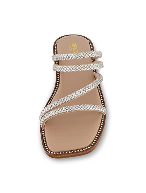 CUSHIONAIRE Women's Varda rhinestone slide sandal +Memory Foam