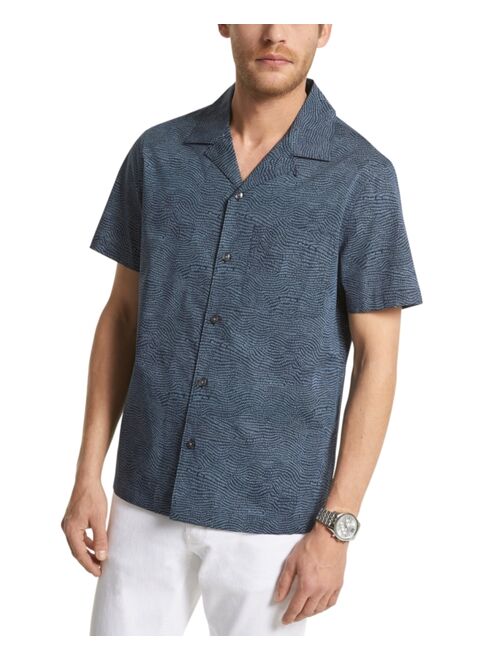 Michael Kors Men's Short-Sleeve Etched Logo Print Shirt