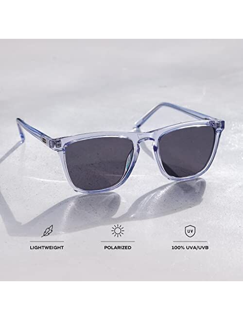 WearMe Pro - Unisex Modern Square Sunglasses - Polarized Lenses with Maximum UV Protection