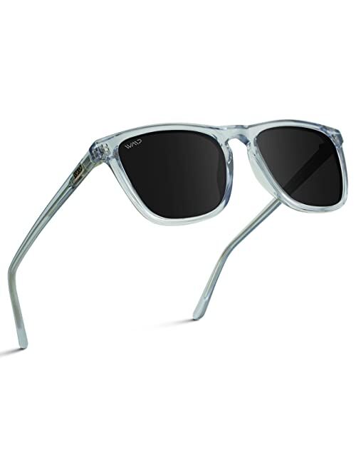 WearMe Pro - Unisex Modern Square Sunglasses - Polarized Lenses with Maximum UV Protection