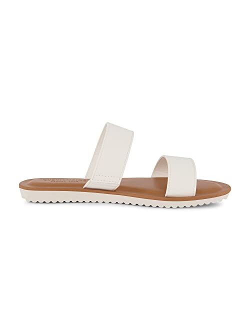 CUSHIONAIRE Women's Vera slide sandal +Memory Foam and Wide Widths Available