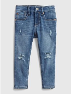 Toddler Destructed Skinny Jeans with Washwell