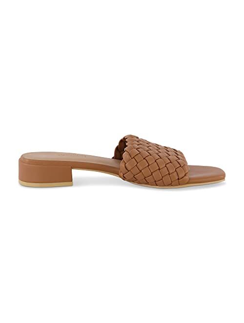 CUSHIONAIRE Women's Nerida woven low block heel sandal +Memory Foam