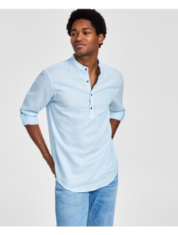 Men's Regular-Fit Linen Popover Shirt, Created for Macy's