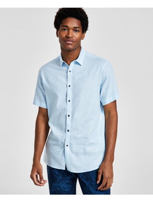 INC International Concepts Men's Regular-Fit Linen Shirt, Created for Macy's